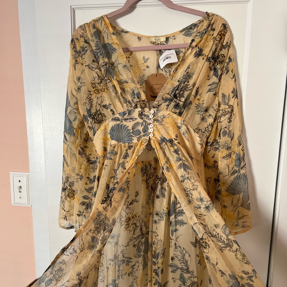 Kori Floral Maxi Kimono, Small